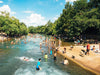 Crowd of people on river